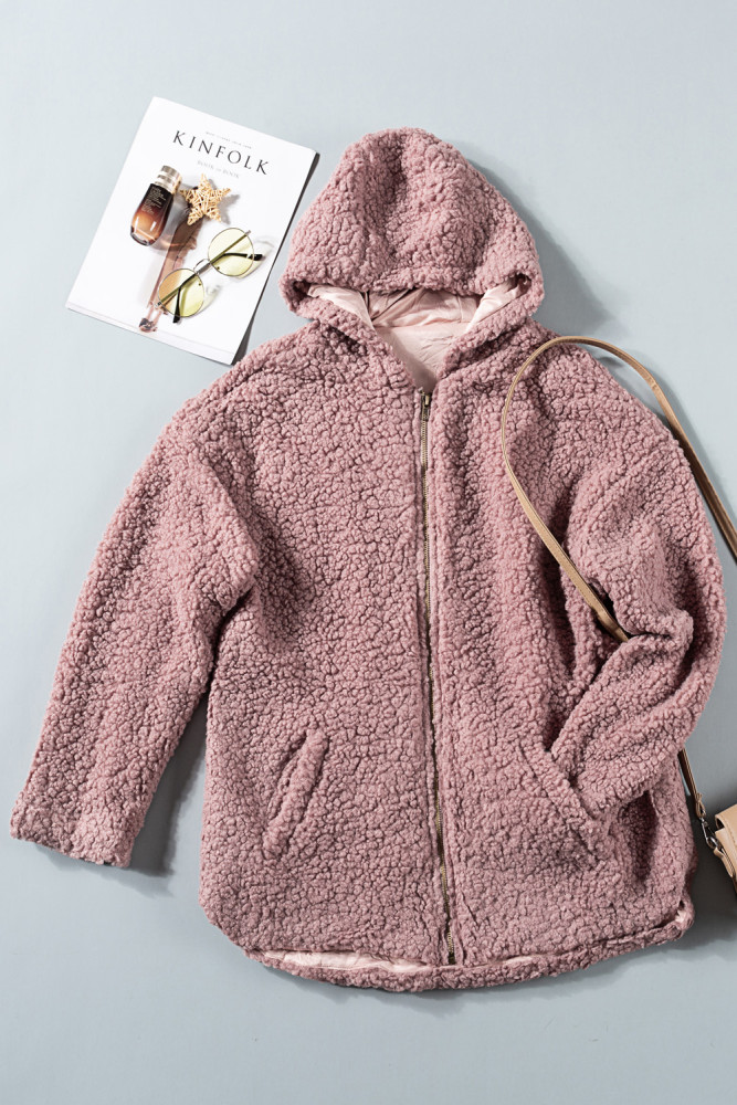 Women's Winter Hoodies Zip Up Sherpa Warm Coat with Pocket