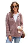 Women's Winter Hoodies Zip Up Sherpa Warm Coat with Pocket