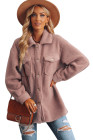 Winter Coats for Women Button Front Teddy Coat