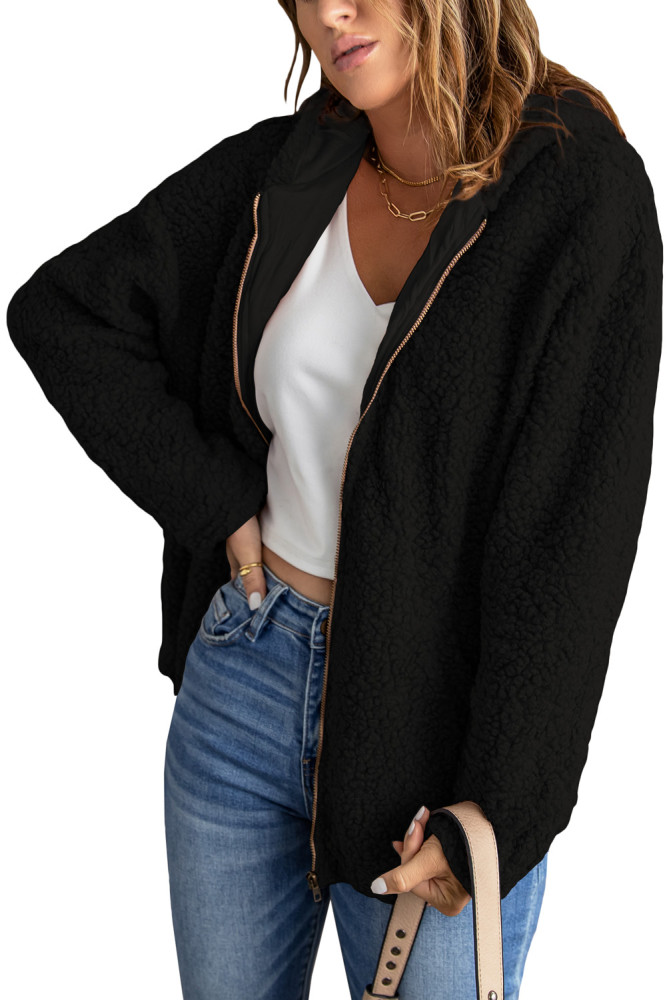 Women's Winter Hoodies Zip Up Sherpa Warm Coat with Pocket