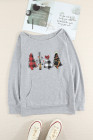 Plaid Christmas Tree Grey Sweatshirt for Women Pullover Shirt