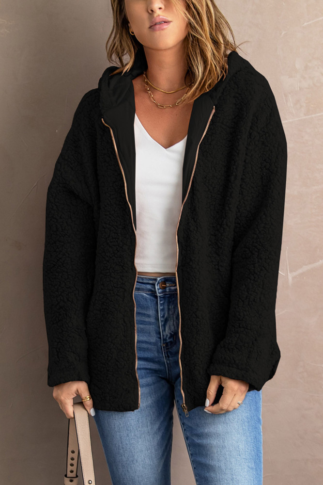 Women's Winter Hoodies Zip Up Sherpa Warm Coat with Pocket