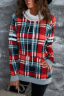 Women’s Buffalo Plaid Print Sherpa High Neck Pullover Sweatshirt
