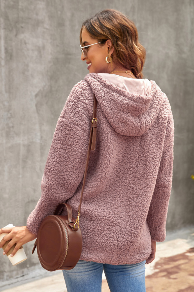 Women's Winter Hoodies Zip Up Sherpa Warm Coat with Pocket