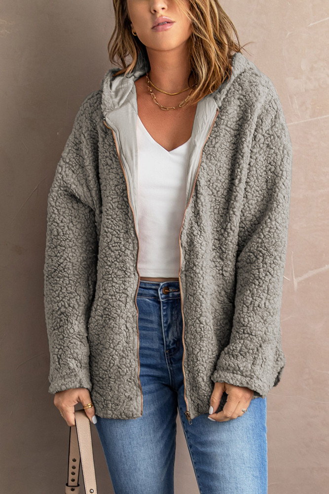 Women's Winter Hoodies Zip Up Sherpa Warm Coat with Pocket