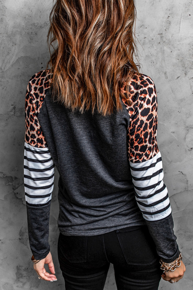 Merry Christmas T Shirt Women Leopard Raglan Sleeve Tees Tops