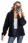Womens Oversized Zip Up Sherpa Coat with Pocket