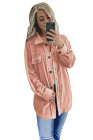 Women's Turn Down Collar Buttoned Shacket Jacket Coat Outerwear