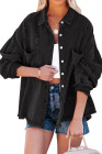 Women's Frayed Denim Jacket Distressed Fringe Trim Denim Shirt
