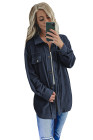 Women's Turn Down Collar Buttoned Shacket Jacket Coat Outerwear