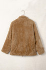 Womens Oversized Zip Up Sherpa Coat with Pocket