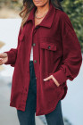 Women's Turn Down Collar Buttoned Shacket Jacket Coat Outerwear