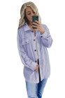 Women's Turn Down Collar Buttoned Shacket Jacket Coat Outerwear