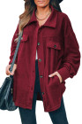 Women's Turn Down Collar Buttoned Shacket Jacket Coat Outerwear