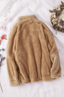 Womens Oversized Zip Up Sherpa Coat with Pocket