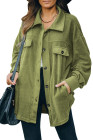 Women's Turn Down Collar Buttoned Shacket Jacket Coat Outerwear