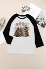 Christmas Sweatshirts for Women Leopard Christmas Tree Funny Tops