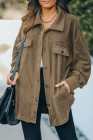 Women's Turn Down Collar Buttoned Shacket Jacket Coat Outerwear