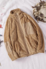 Womens Oversized Zip Up Sherpa Coat with Pocket