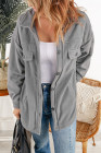 Women's Turn Down Collar Buttoned Shacket Jacket Coat Outerwear