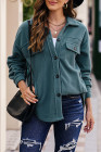 Women's Turn Down Collar Buttoned Shacket Jacket Coat Outerwear