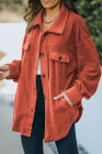 Women's Turn Down Collar Buttoned Shacket Jacket Coat Outerwear