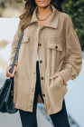 Women's Turn Down Collar Buttoned Shacket Jacket Coat Outerwear