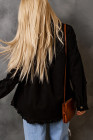 Women's Frayed Denim Jacket Distressed Fringe Trim Denim Shirt