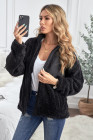 Womens Oversized Zip Up Sherpa Coat with Pocket