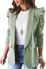 Casual Blazers Puff Sleeve Work Suit Office Blazer Jackets
