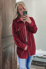 Women's Turn Down Collar Buttoned Shacket Jacket Coat Outerwear