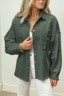 Women's Frayed Denim Jacket Distressed Fringe Trim Denim Shirt