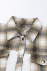 Womens Winter Plaid Shirts Coats Buttoned Pocket Sherpa Jacket