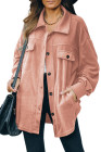 Women's Turn Down Collar Buttoned Shacket Jacket Coat Outerwear