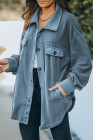 Women's Turn Down Collar Buttoned Shacket Jacket Coat Outerwear