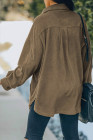 Women's Turn Down Collar Buttoned Shacket Jacket Coat Outerwear