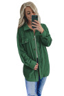 Women's Turn Down Collar Buttoned Shacket Jacket Coat Outerwear