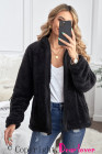 Womens Oversized Zip Up Sherpa Coat with Pocket