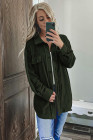 Women's Turn Down Collar Buttoned Shacket Jacket Coat Outerwear