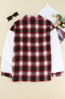 Womens Winter Plaid Shirts Coats Buttoned Pocket Sherpa Jacket