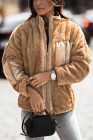 Womens Oversized Zip Up Sherpa Coat with Pocket