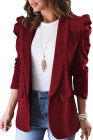 Casual Blazers Puff Sleeve Work Suit Office Blazer Jackets