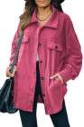 Women's Turn Down Collar Buttoned Shacket Jacket Coat Outerwear