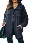 Women's Turn Down Collar Buttoned Shacket Jacket Coat Outerwear