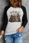 Christmas Sweatshirts for Women Leopard Christmas Tree Funny Tops