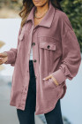 Women's Turn Down Collar Buttoned Shacket Jacket Coat Outerwear