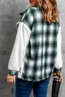 Womens Winter Plaid Shirts Coats Buttoned Pocket Sherpa Jacket