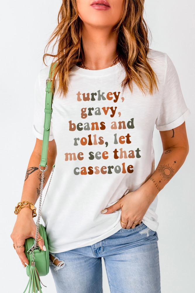 Thanksgiving T Shirts Womens Crew Neck Tee Tops