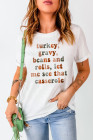 Thanksgiving T Shirts Womens Crew Neck Tee Tops