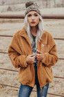 Womens Oversized Zip Up Sherpa Coat with Pocket
